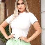 Blusa Canelada gola alta - manga curta