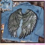 Jaqueta Jeans customizada - Asa prateada